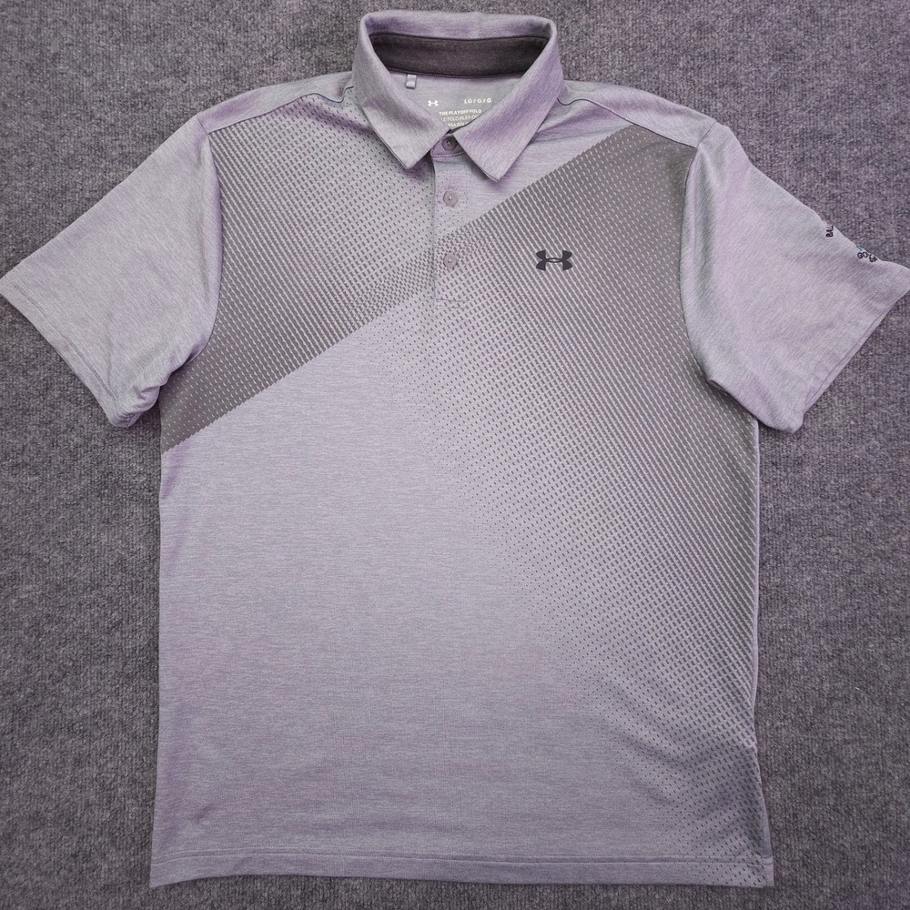 Under Armour The Playoff Polo Shirt Short Sleeve Men's Size Large Stretch Gray